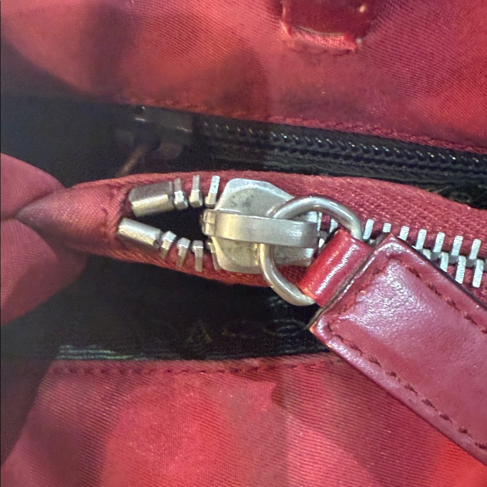 Prada Nylon Red Tote Bag-Authentic - Picture 13 of 16